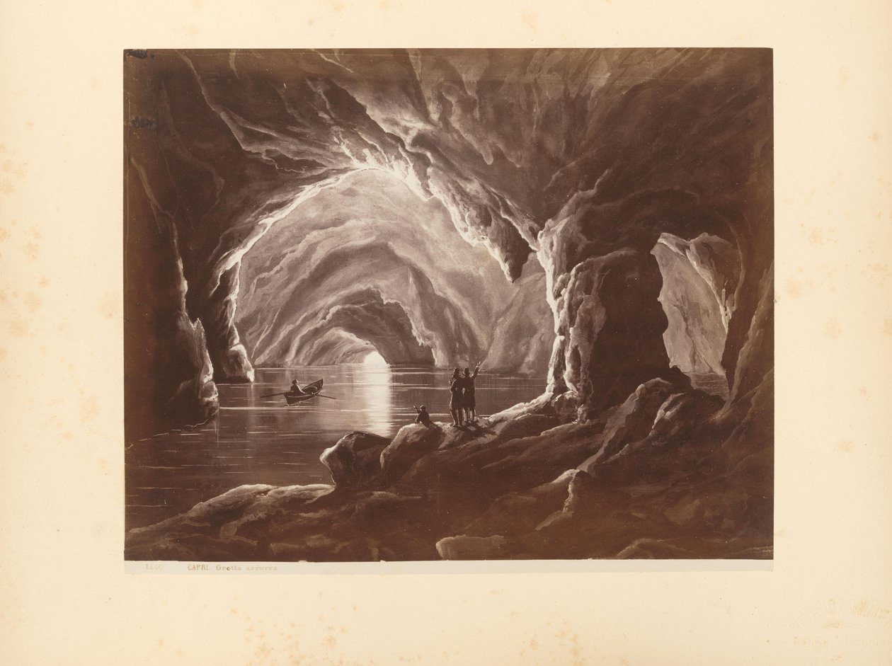 Riproduzione fotografica di una stampa della Grotta Azzurra a Capri da Giorgio Sommer