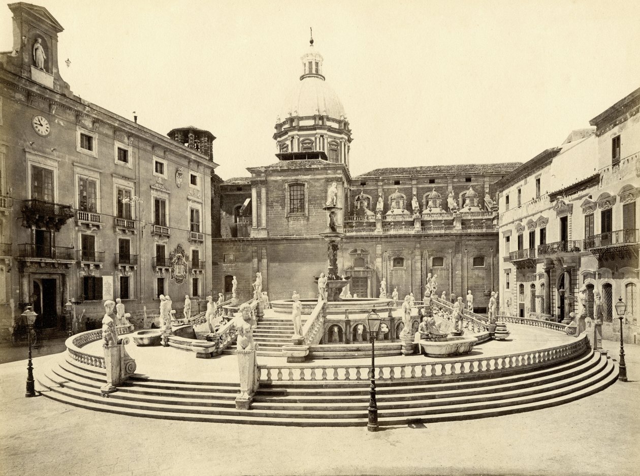 Fontana Pretoria, Palermo, Italia, fotografia di Giorgio Sommer da Giorgio Sommer