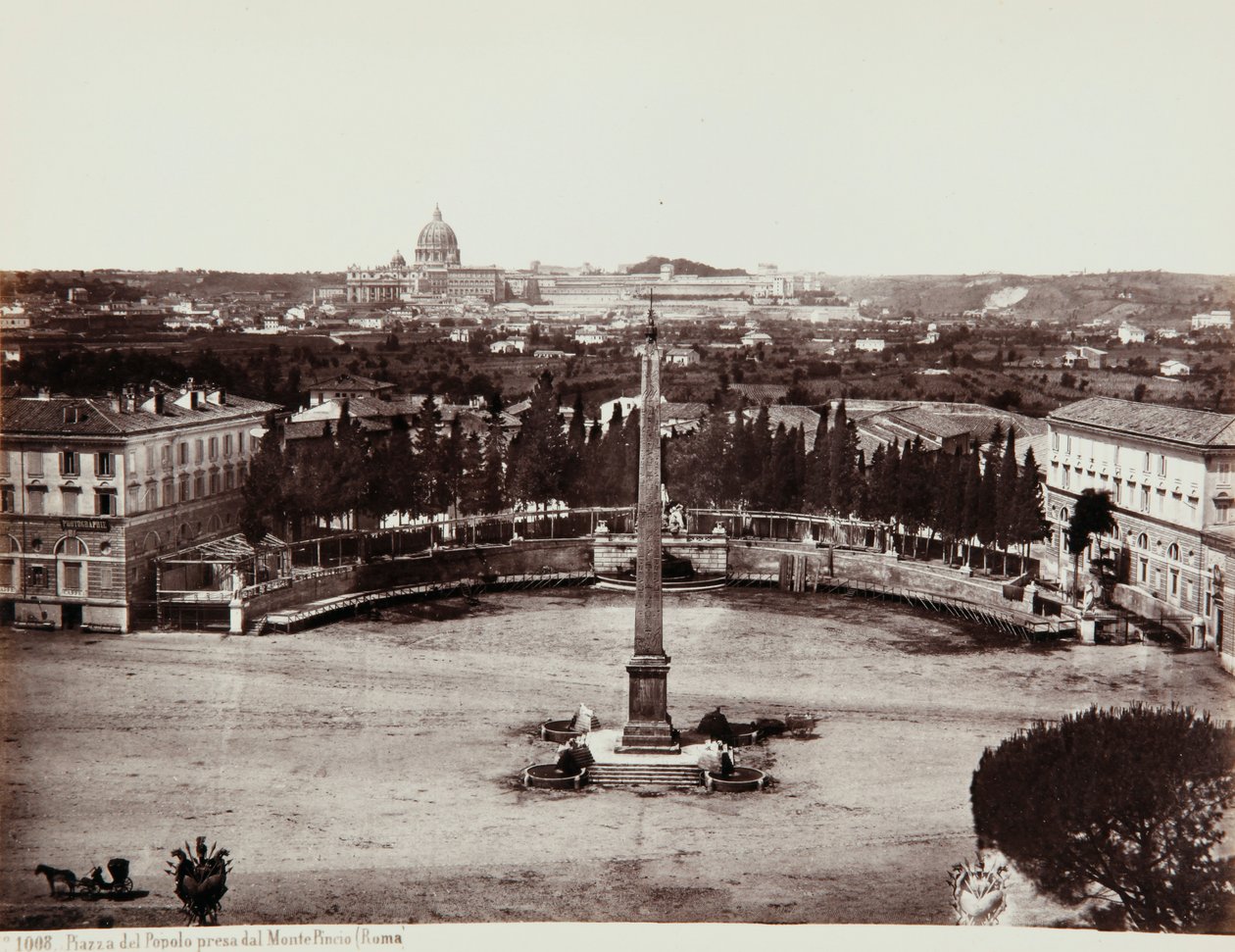 Veduta di Piazza del Popolo dal Pincio, Roma da Giorgio Sommer