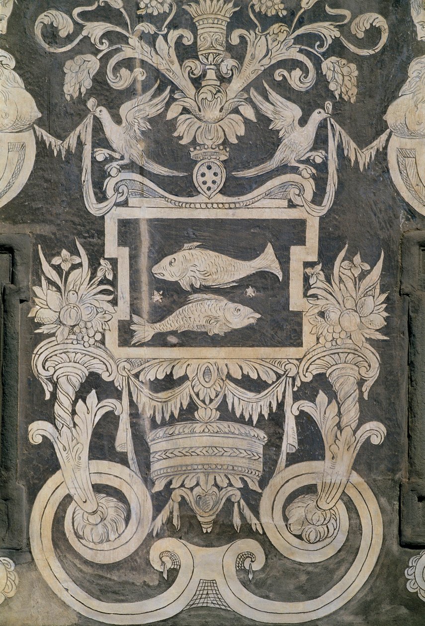 Figure allegoriche e segni zodiacali, Palazzo dei Cavalieri o Palazzo della Carovana, Piazza dei Cavalieri, Pisa, Toscana, Italia da Giorgio Vasari
