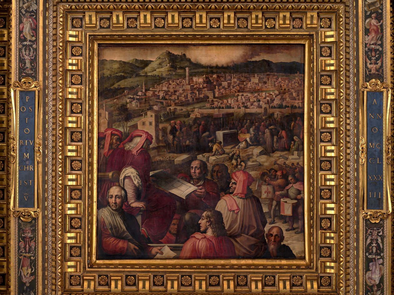 Arnolfo mostra il piano per ingrandire Firenze da Giorgio Vasari