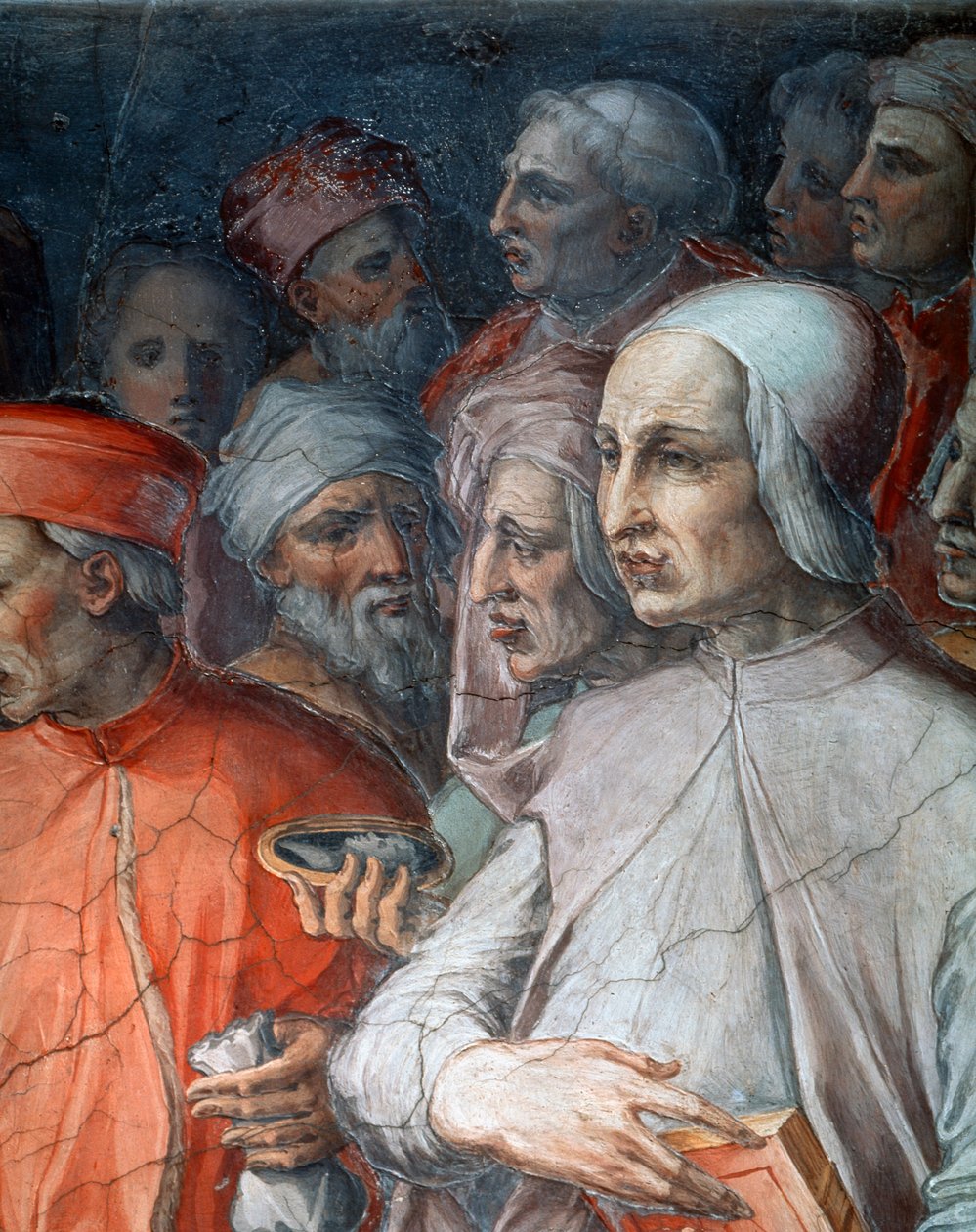 Marsilio Ficino affiancato da Paolo del Pozzo Toscanelli, dettaglio di Cosimo il Vecchio tra filosofi e artisti da Giorgio Vasari