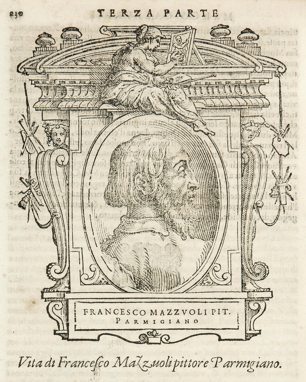 Milan, Biblioteca Braidense, Vite de piv excellent, Giorgio Vasari 1568, Francesco Mazzuoli called Il Parmigianino da Giorgio Vasari