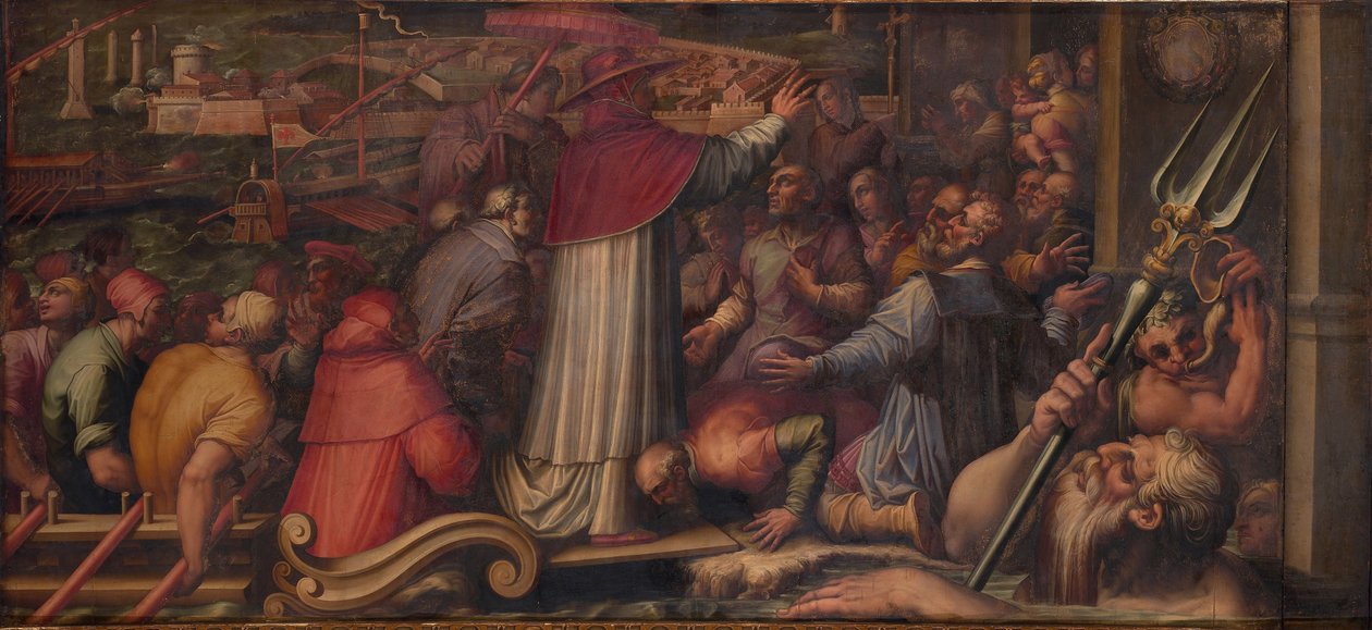 Papa Eugenio IV sbarca a Livorno per rifugiarsi a Firenze, 1563-1565 da Giorgio Vasari