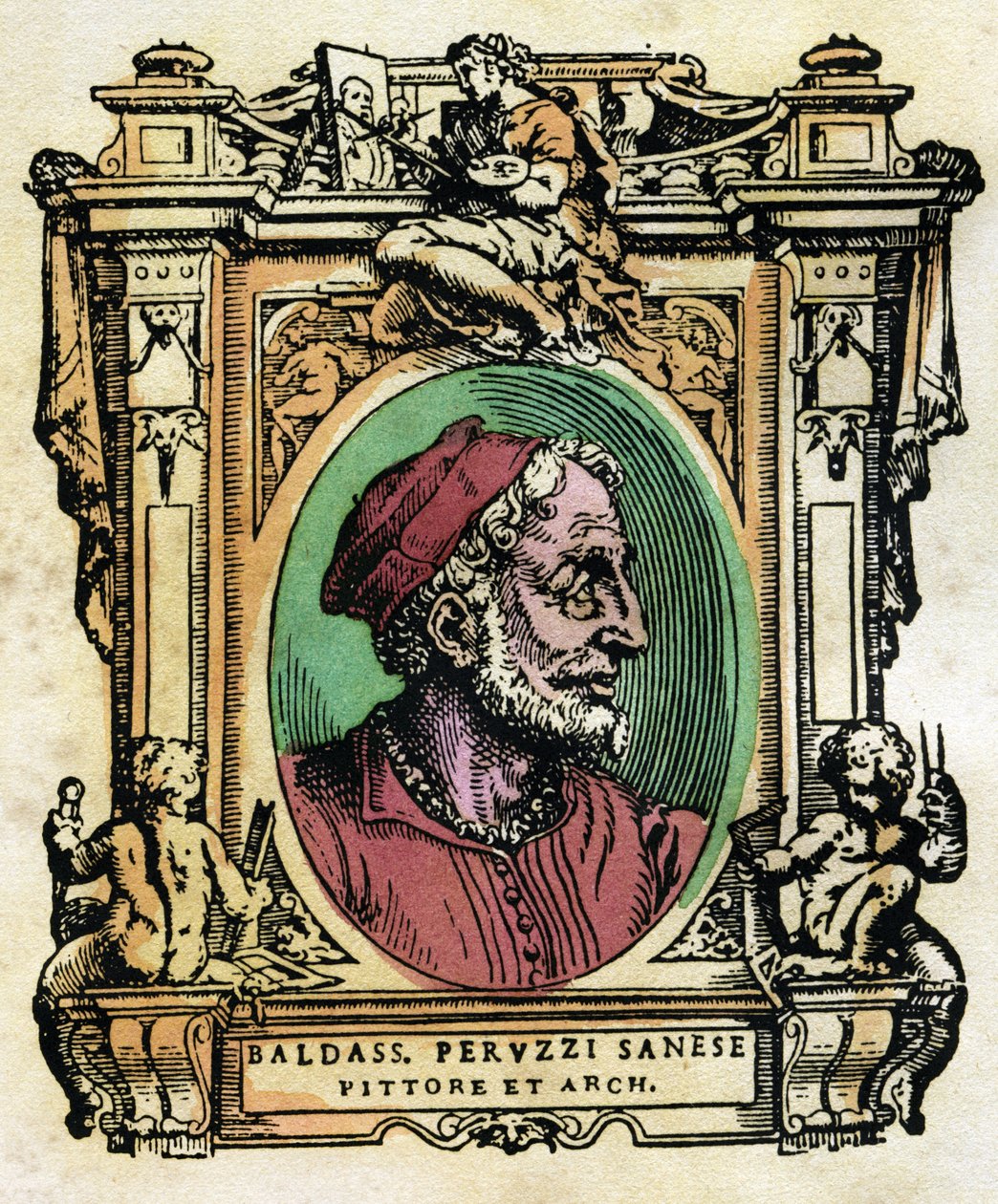 Ritratto di Baldassarre Peruzzi, architetto e pittore senese. Incisione da Le Vite di Giorgio Vasari da Giorgio Vasari
