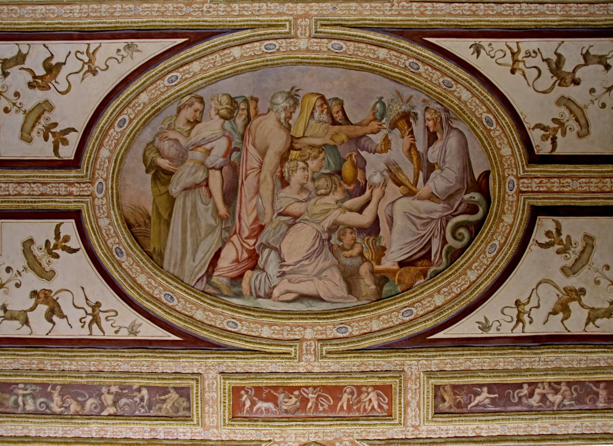 Il mito di Cerere (dettaglio del soffitto Altoviti, 1553) da Giorgio Vasari