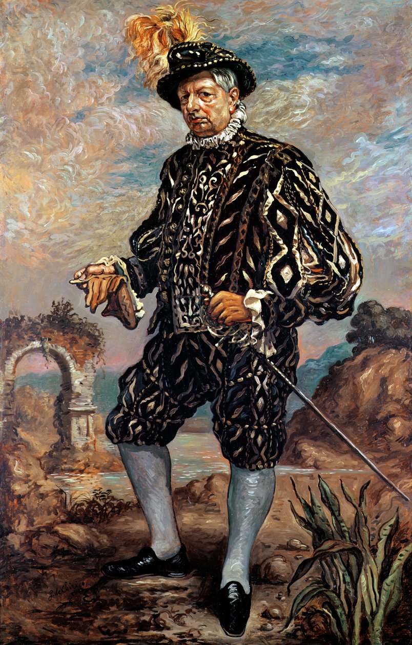 Autoritratto in un costume nero del XVII secolo da Giorgio de Chirico