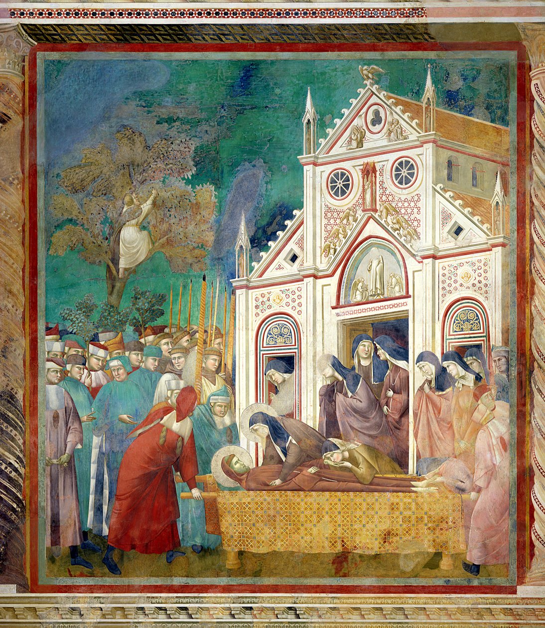 Santa Chiara abbraccia il corpo di San Francesco al convento di San Damiano, 1297-99 da Giotto di Bondone