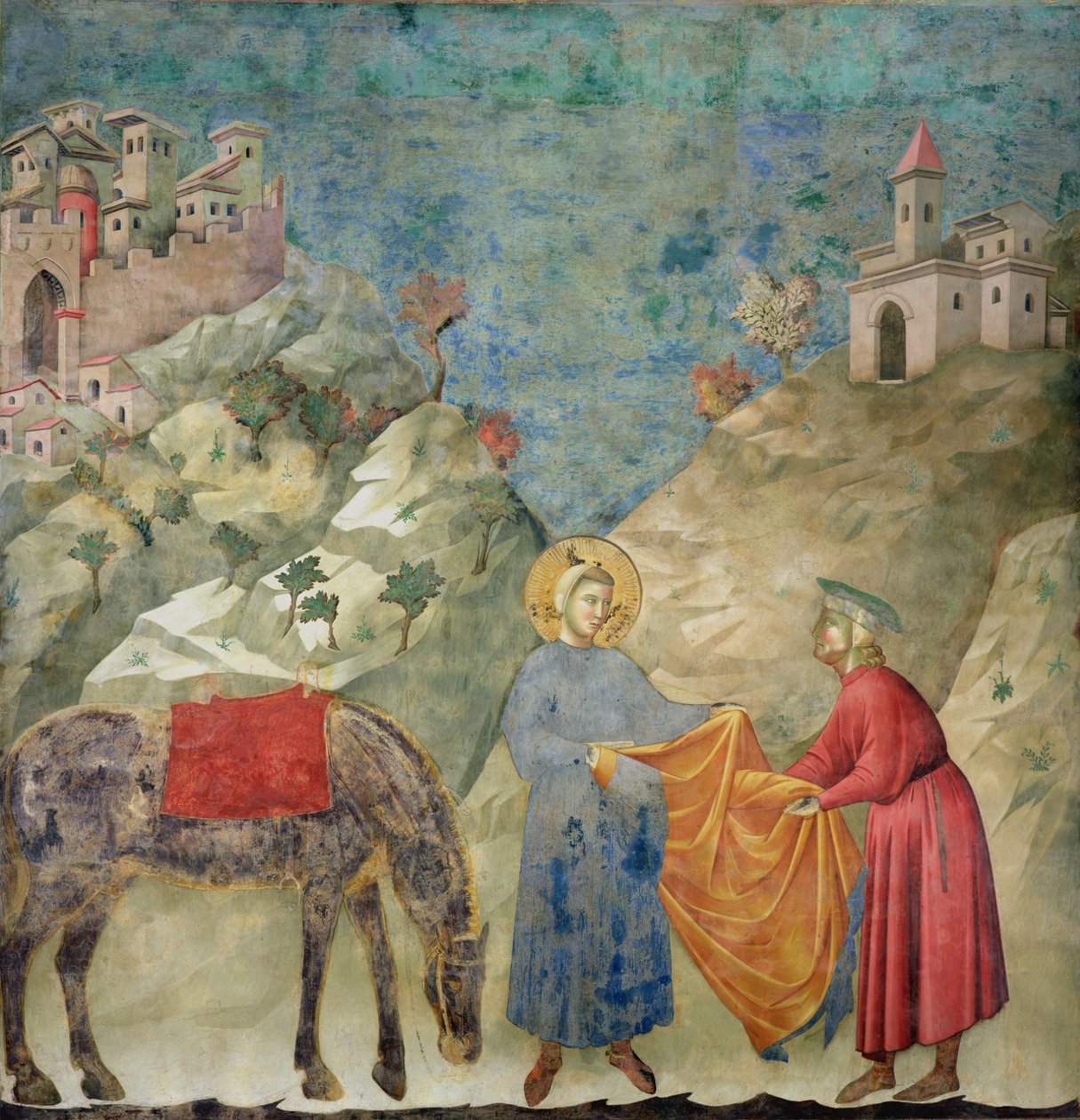 San Francesco dona il suo mantello a uno straniero, 1296-97 da Giotto di Bondone