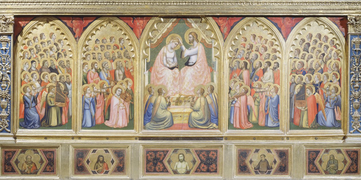 Italia, Firenze, Basilica di Santa Croce, Cappella Bandini Baroncelli, Incoronazione della Vergine da Giotto (c.1266 1337)