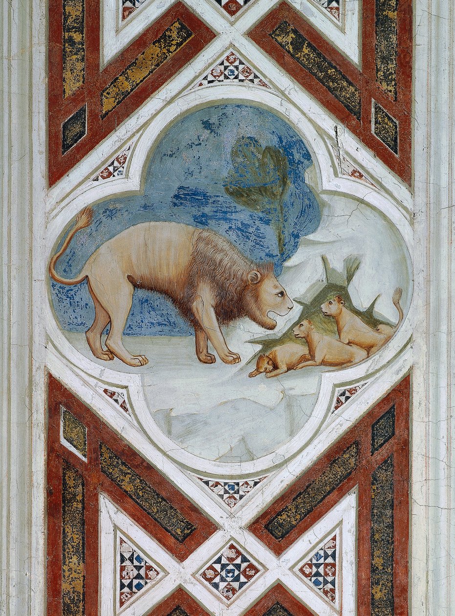 Piastrella dipinta, simbolo della resurrezione di Gesù Cristo (dettaglio) da Giotto (c.1266 1337)