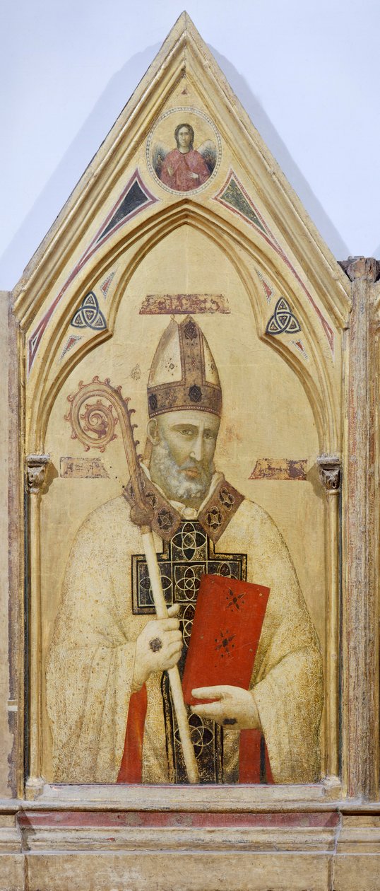 San Nicola di Bari, (dettaglio) dal Polittico della Badia, circa 1300, di Giotto (1267-1337) da Giotto (c.1266 1337)