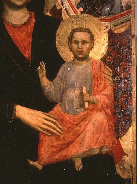 Bambino Gesù dalla Madonna col Bambino in trono da Giotto di Bondone