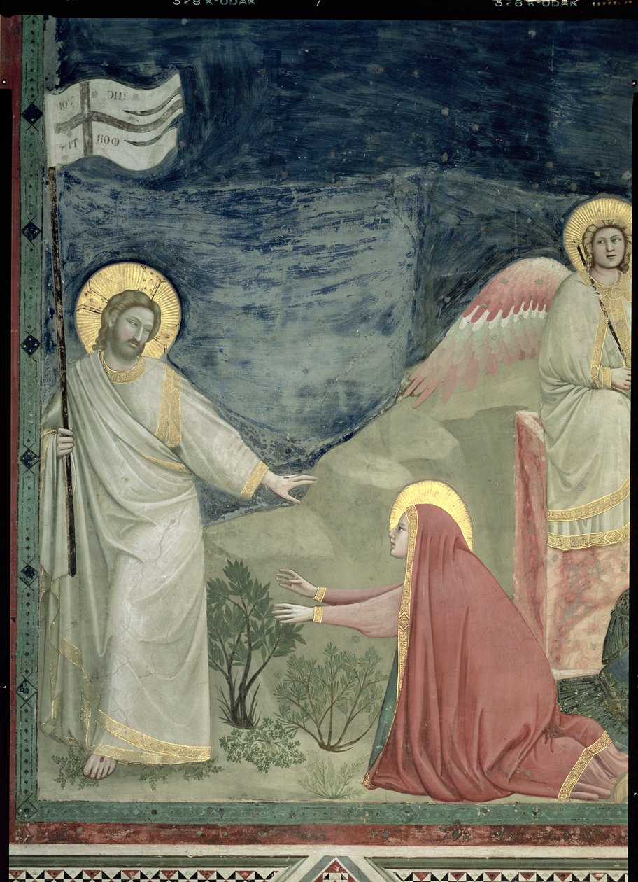 Noli me Tangere, (dettaglio) di Cristo e Maria Maddalena, c.1305 da Giotto di Bondone