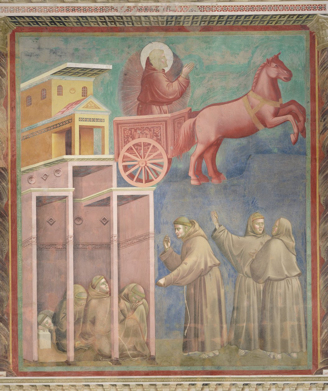 San Francesco appare ai suoi compagni su un carro di fuoco, 1296-97 da Giotto di Bondone