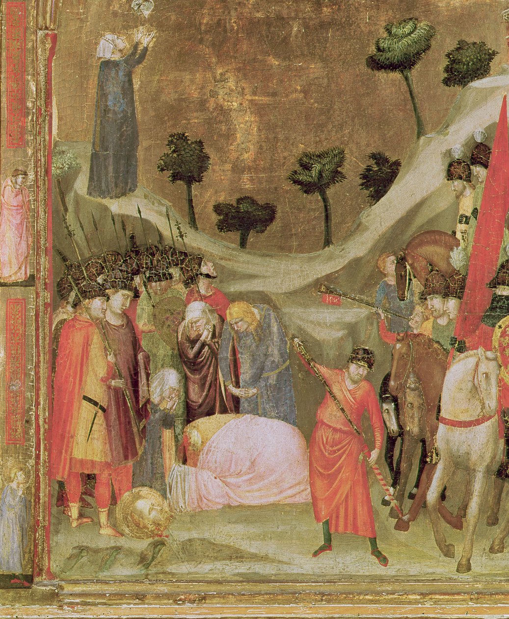 Il martirio di San Paolo, pannello destro del trittico Stefaneschi, c.1320 (tempera su pannello) (dettaglio) da Giotto di Bondone
