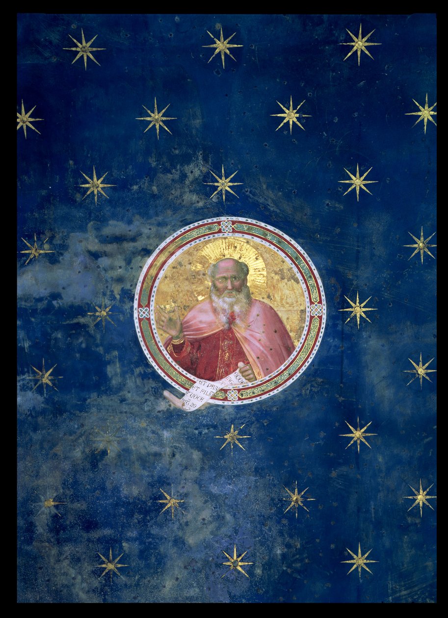 Il Profeta Isaia, dettaglio dalla volta, 1303-05 (post-restauro) da Giotto di Bondone