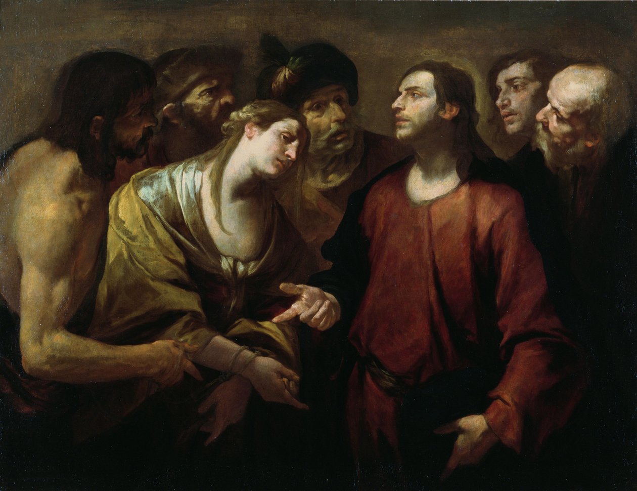 Cristo e la donna adultera da Giovacchino Assereto