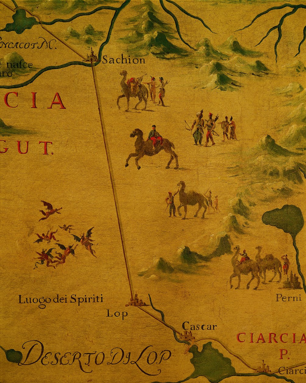 Deserto di Lop e casa di spiriti e fantasmi attraversata da Marco Polo da Giovan Battista Ramusio