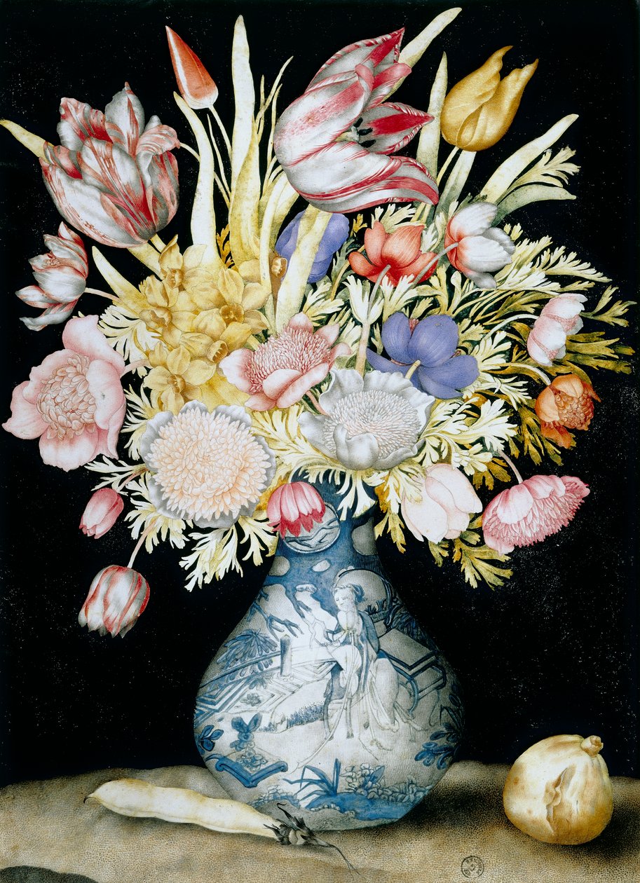 Vaso di porcellana cinese con un mazzo di fiori da Giovanna Garzoni