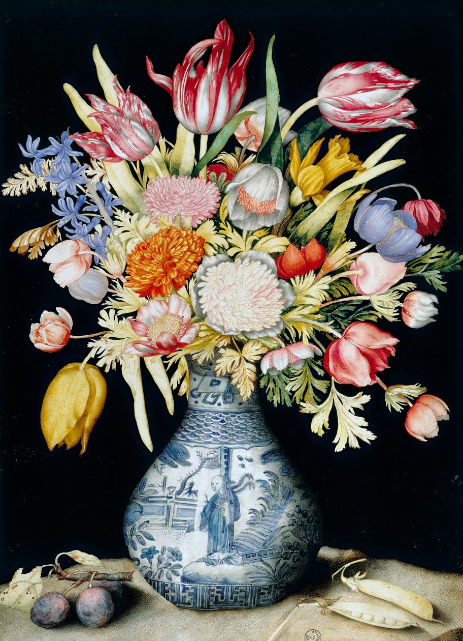 Vaso di porcellana cinese con fiori (acquerello) da Giovanna Garzoni