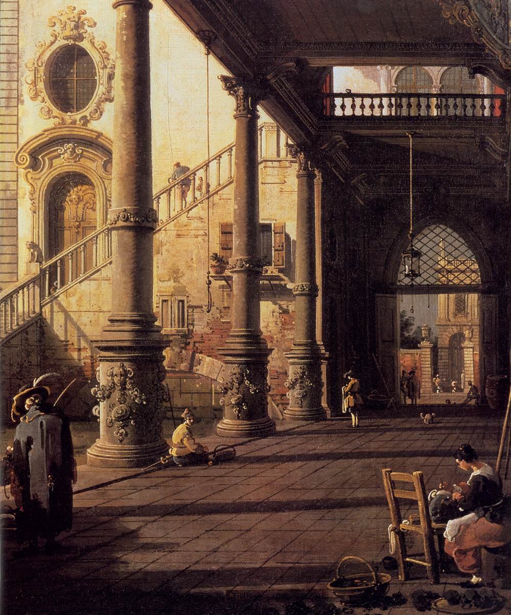 Veduta prospettica con portico da Giovanni Antonio Canal
