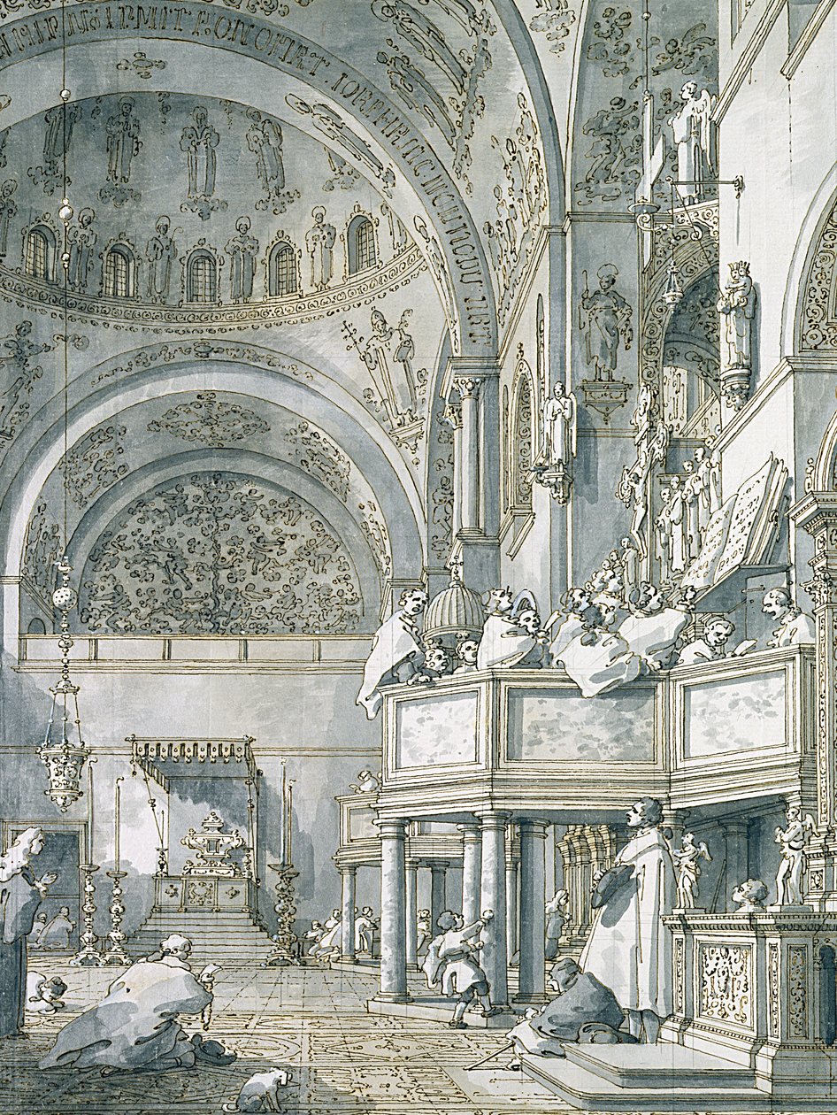 Il coro che canta nella Basilica di San Marco, Venezia, 1766 da Giovanni Antonio Canal