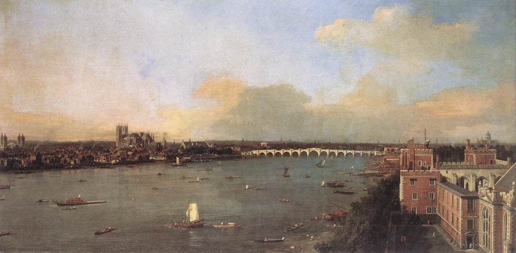 Il Fiume Tamigi verso Westminster da Lambeth da Giovanni Antonio Canal