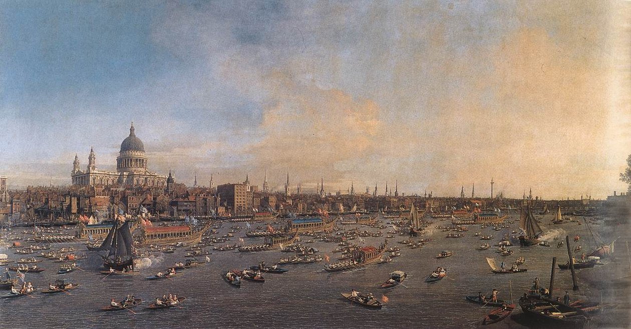 Il Fiume Tamigi con la Cattedrale di San Paolo nel Giorno del Sindaco da Giovanni Antonio Canal