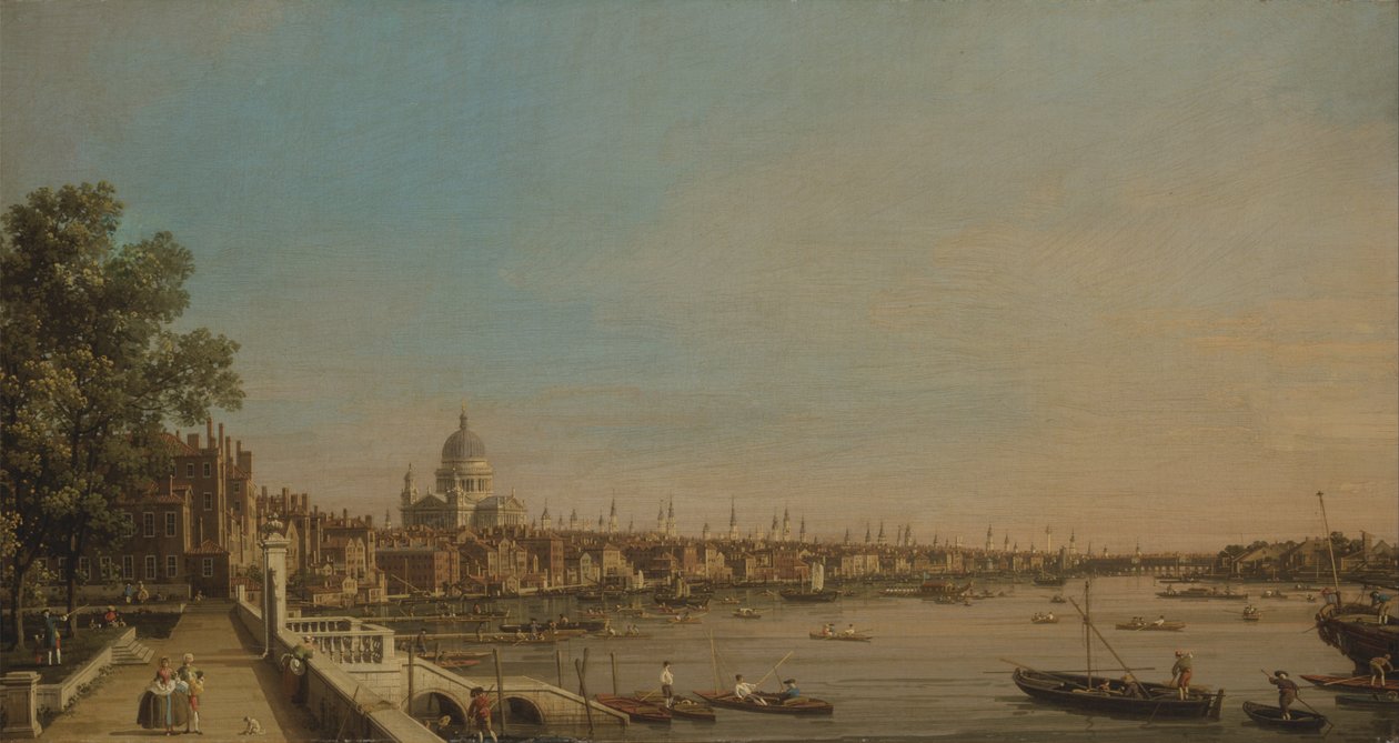 Il Tamigi dalla terrazza di Somerset House, verso St. Paul da Giovanni Antonio Canal