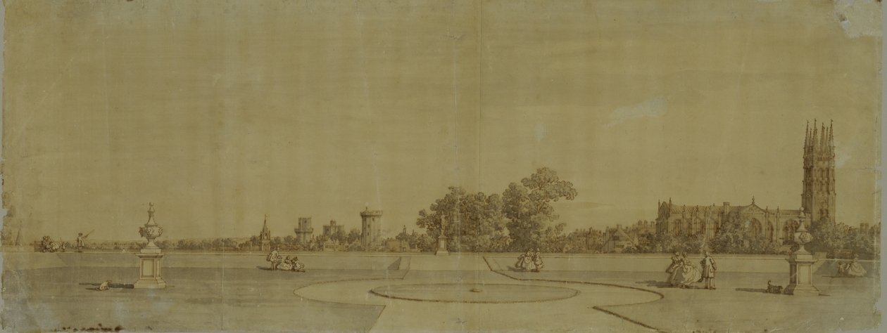 Warwick: La città e il castello dai giardini del Priorato da Giovanni Antonio Canal