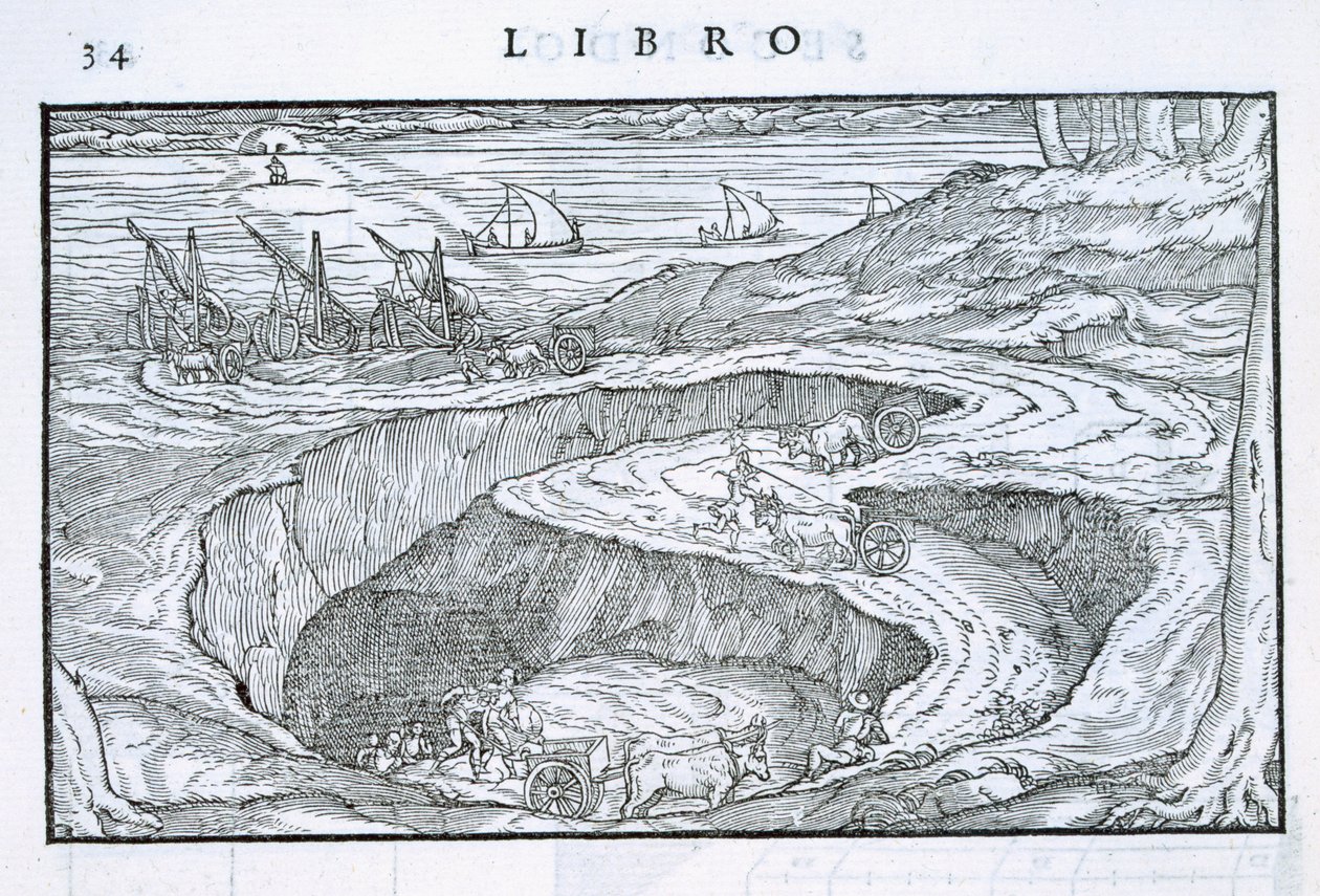 Trasporto di materiale da costruzione dalla cava alle navi, da 