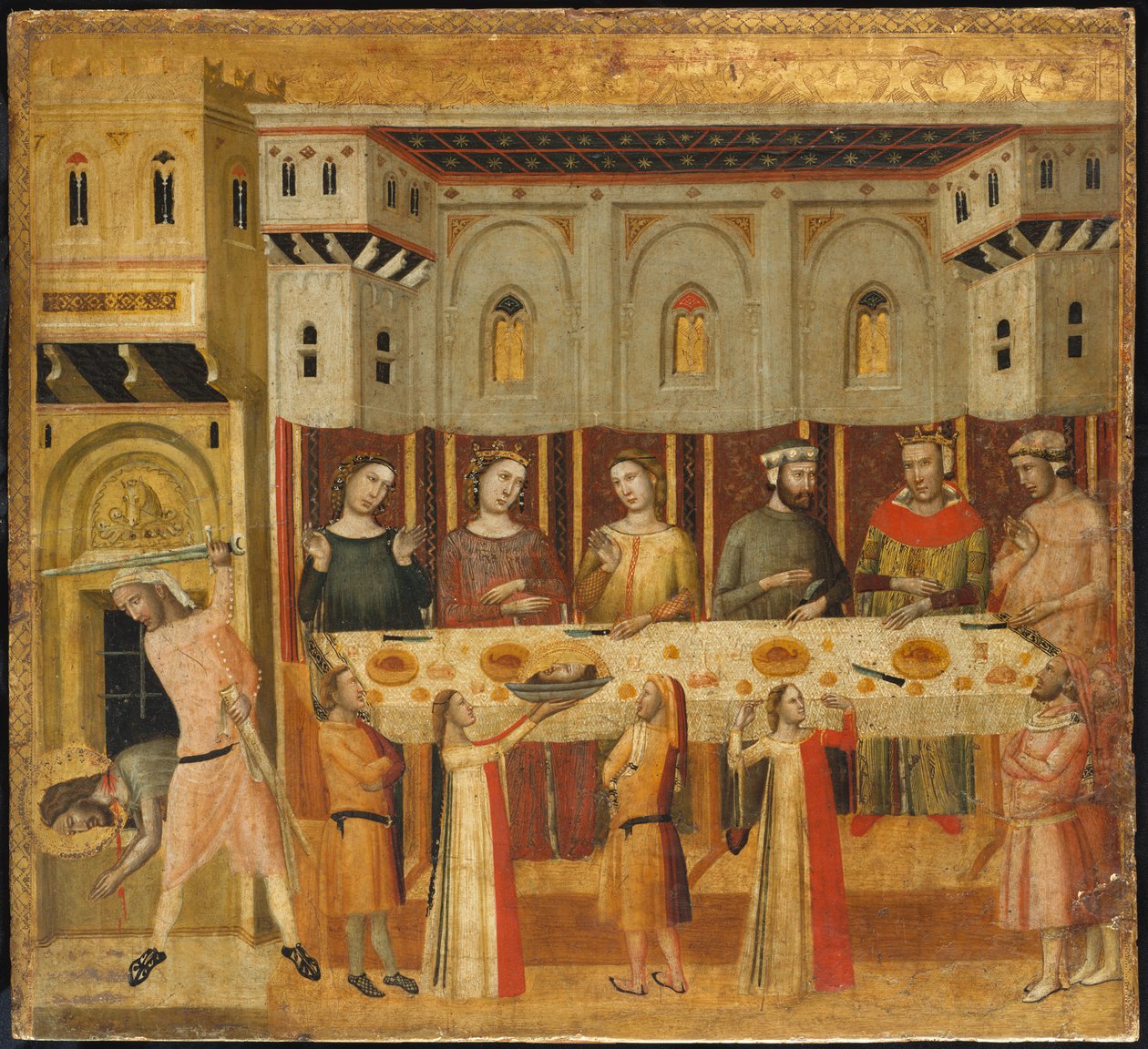 Il banchetto di Erode e la decapitazione del Battista da Giovanni Baronzio