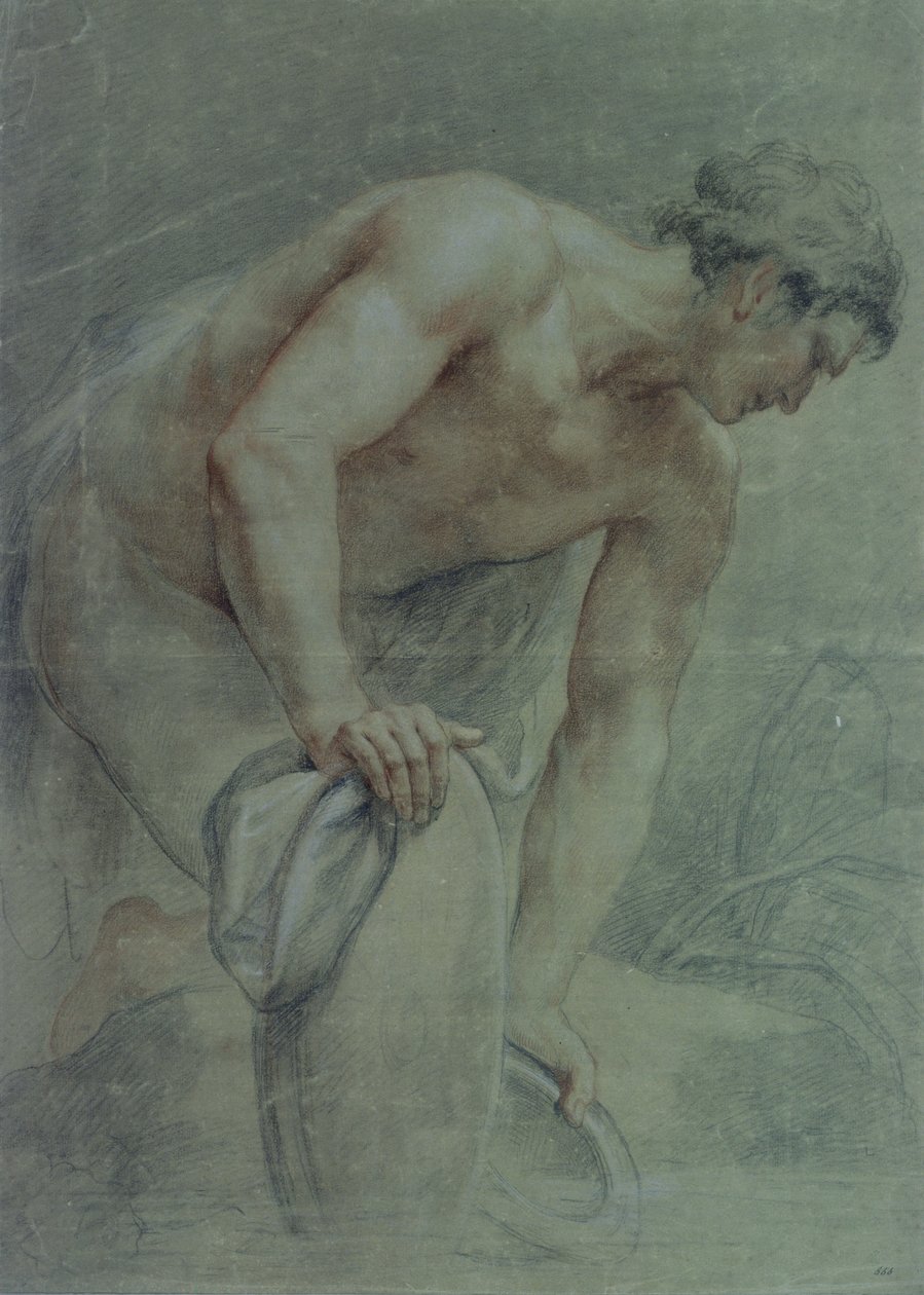 Figura di un guerriero, parzialmente drappeggiato, XVIII secolo da Giovanni Battista Cipriani
