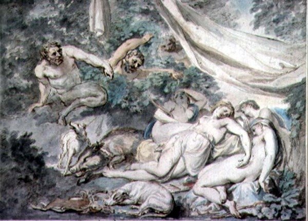 Ninfe sorprese dai satiri da Giovanni Battista Cipriani
