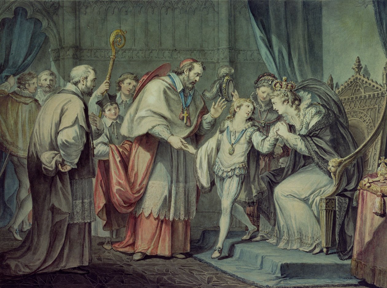 Riccardo, Duca di York, che saluta sua madre, Elisabetta Woodville, nel Santuario, Westminster da Giovanni Battista Cipriani