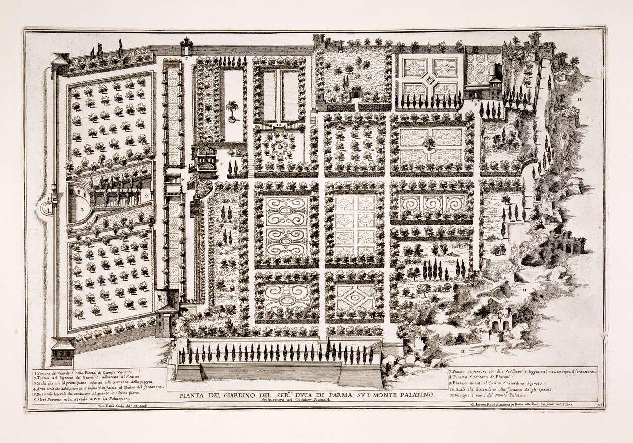 Giardino del Duca di Parma sul Colle Palatino, Roma, da 