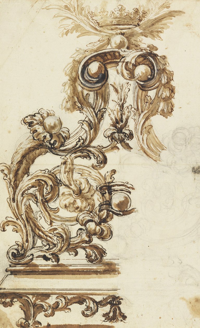 Progetto per un ornamento in bronzo dorato da Giovanni Battista Foggini