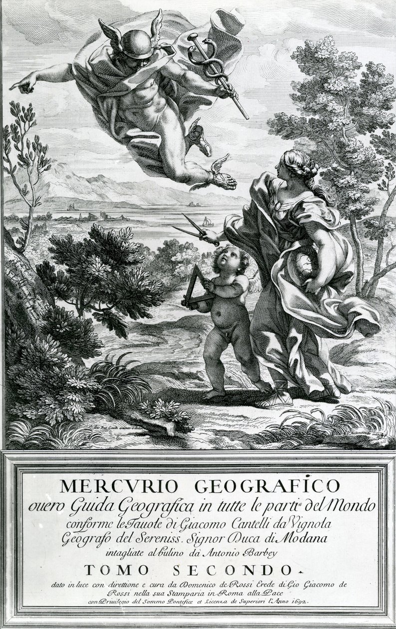 Mercurio che guida la Geografia, 1692 da Giovanni Battista Gaulli