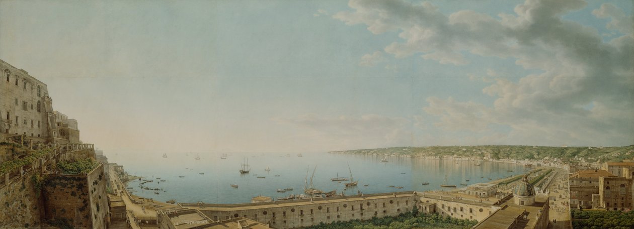 Veduta della baia di Napoli, guardando a sud-ovest dal Pizzofalcone verso Capo di Posillipo da Giovanni Battista Lusieri