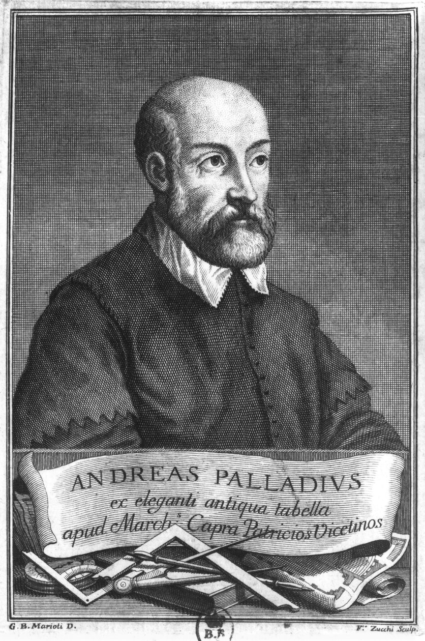 Andrea Palladio (1508-80) inciso da Francesco II Zucchi (1692-1764) da Giovanni Battista Marioti