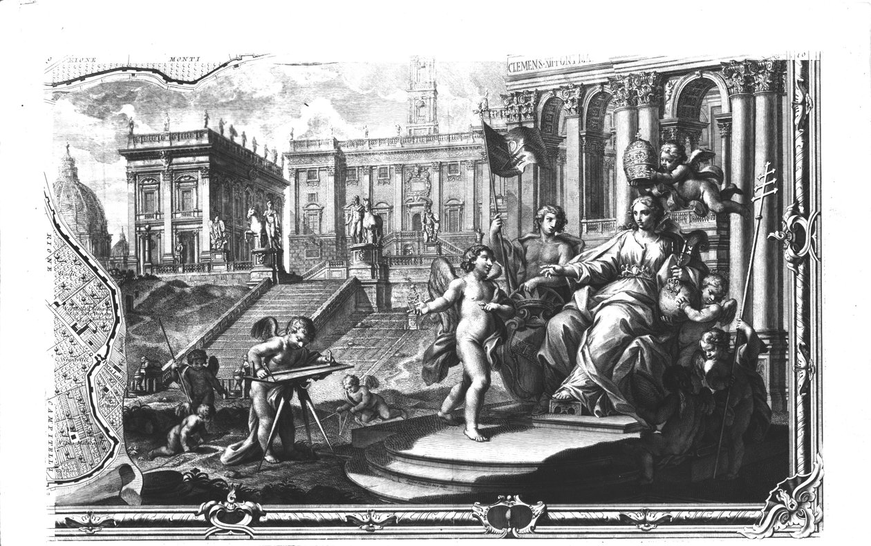 Allegoria della Chiesa Cattolica seduta nel Campidoglio a Roma, 1798 da Giovanni Battista Nolli