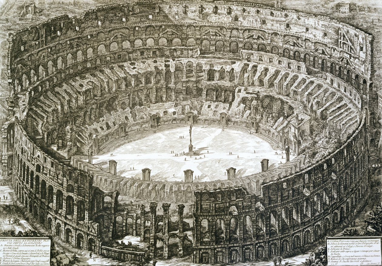Vista aerea del Colosseo a Roma da 
