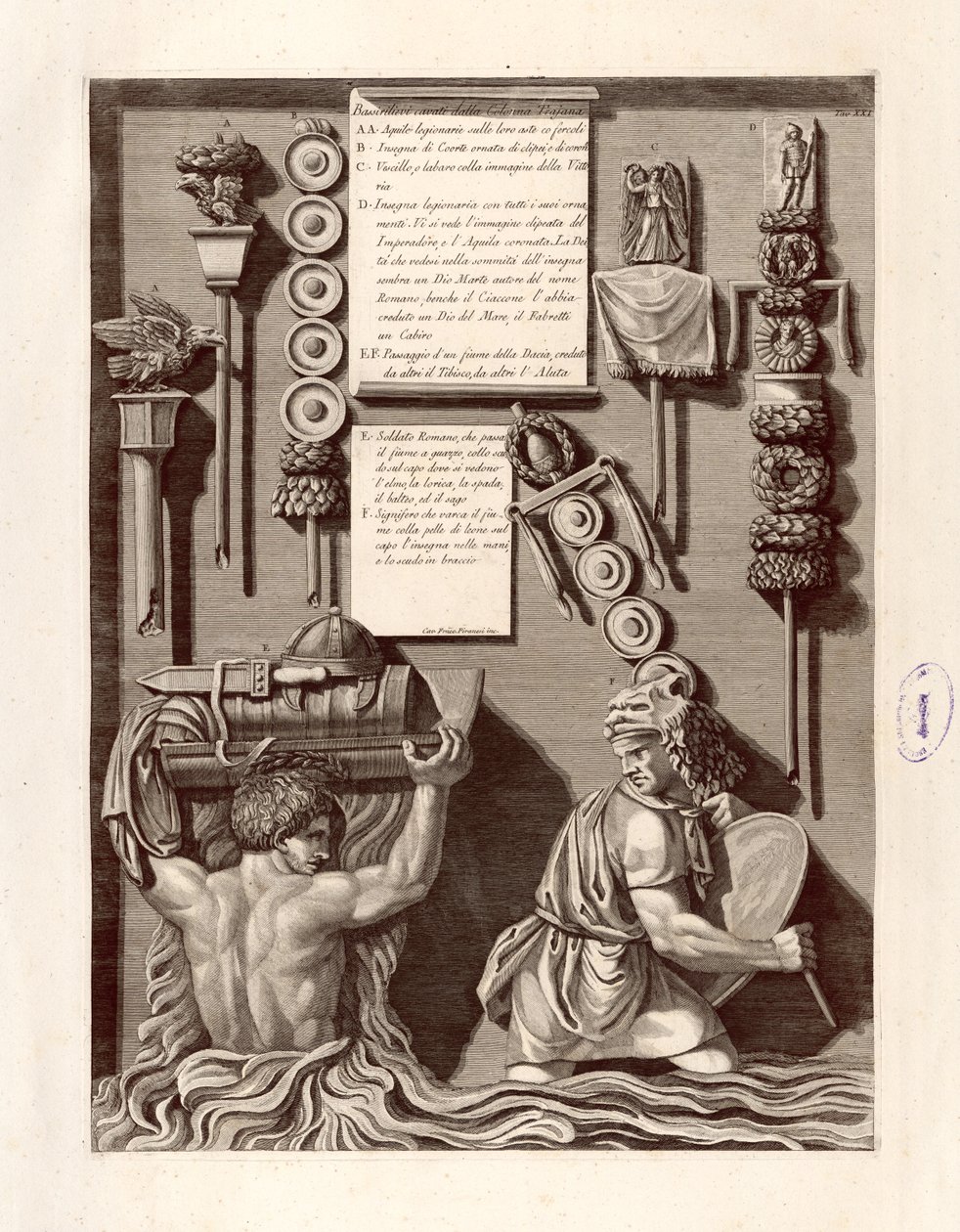 Bassorilievi scolpiti dalla Colonna Traiana da Giovanni-Battista Piranesi