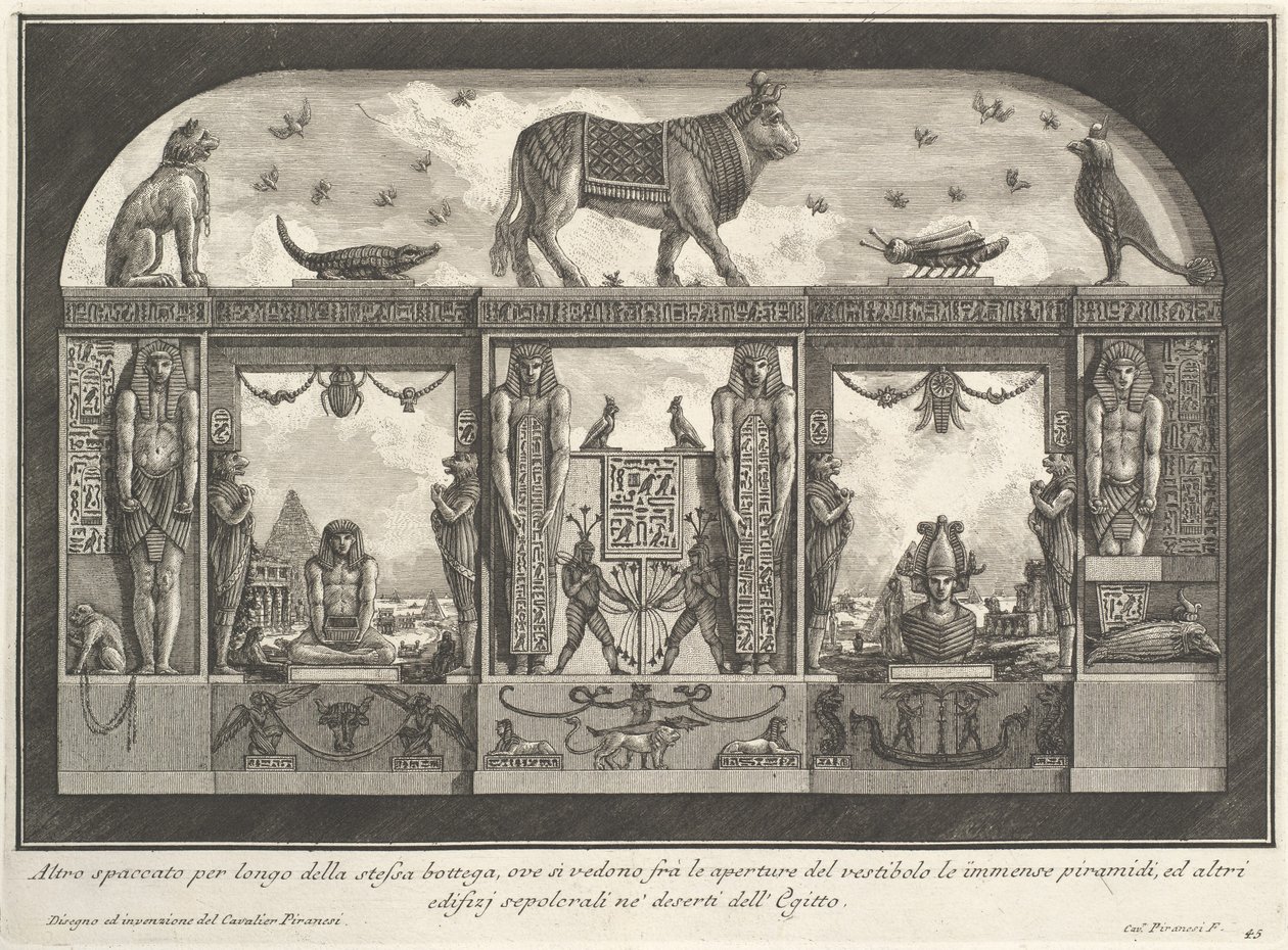 Decorazione murale egiziana per il Caffè degli Inglesi, Piazza di Spagna, Roma, 1769. Da Diverse maniere d
