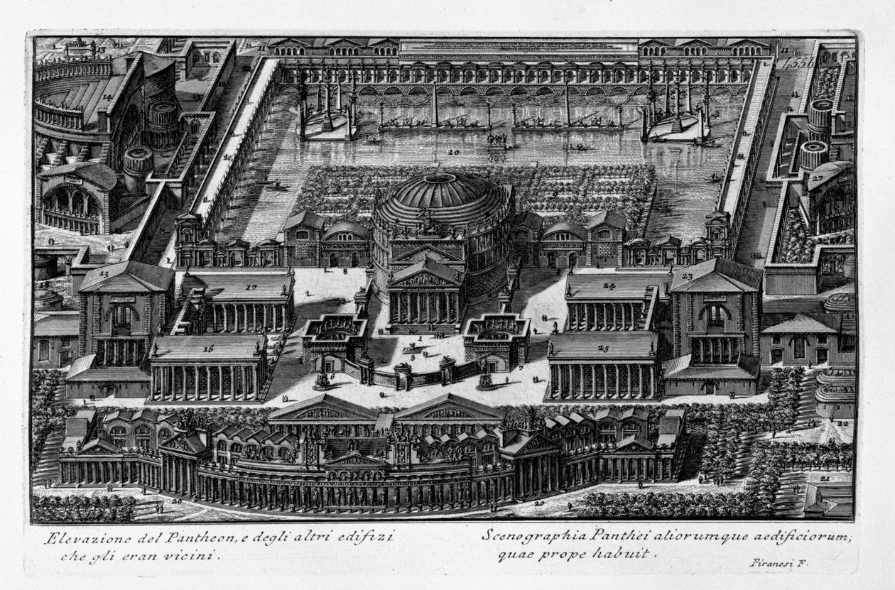Elevazione del Pantheon e degli altri edifici che gli erano vicini da Giovanni Battista Piranesi