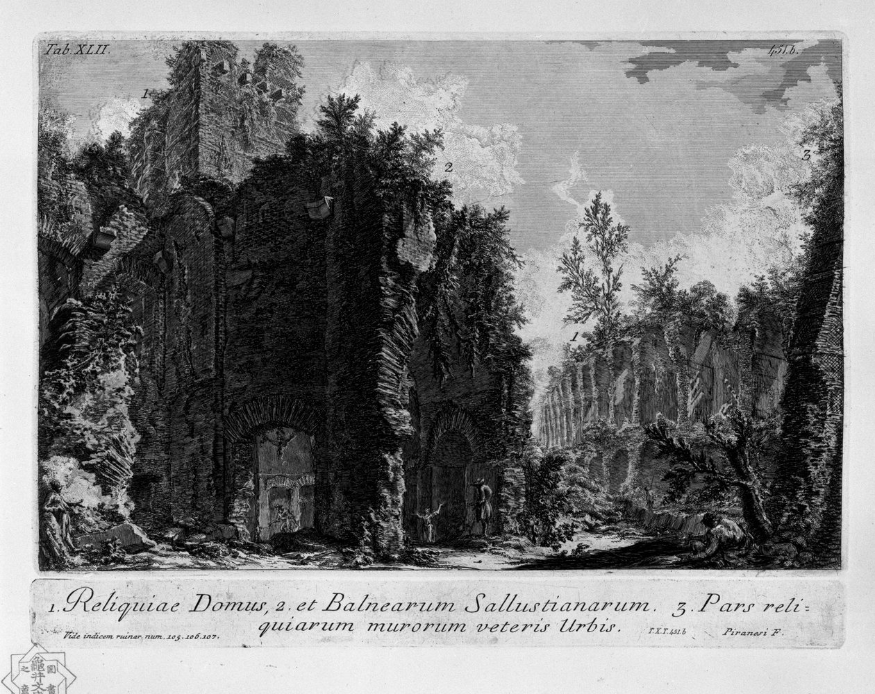 Incisione di Giovanni Battista Piranesi che ritrae gli Horti Sallustiani a Roma da Giovanni Battista Piranesi