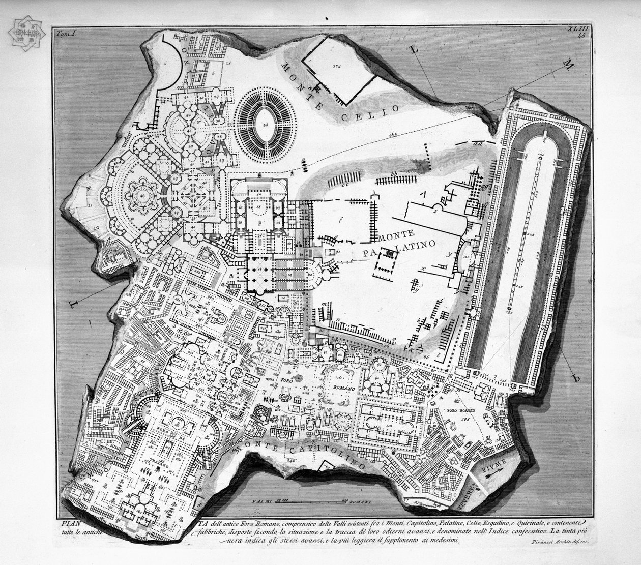 Mappa del Foro Romano da Giovanni Battista Piranesi