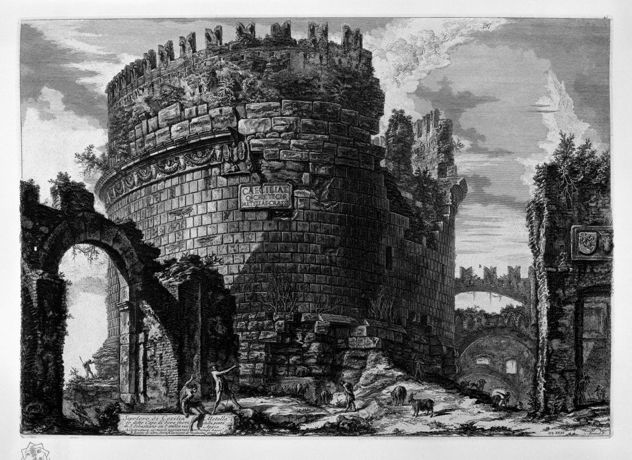 Sepolcro di Cecilia Metella da Giovanni Battista Piranesi