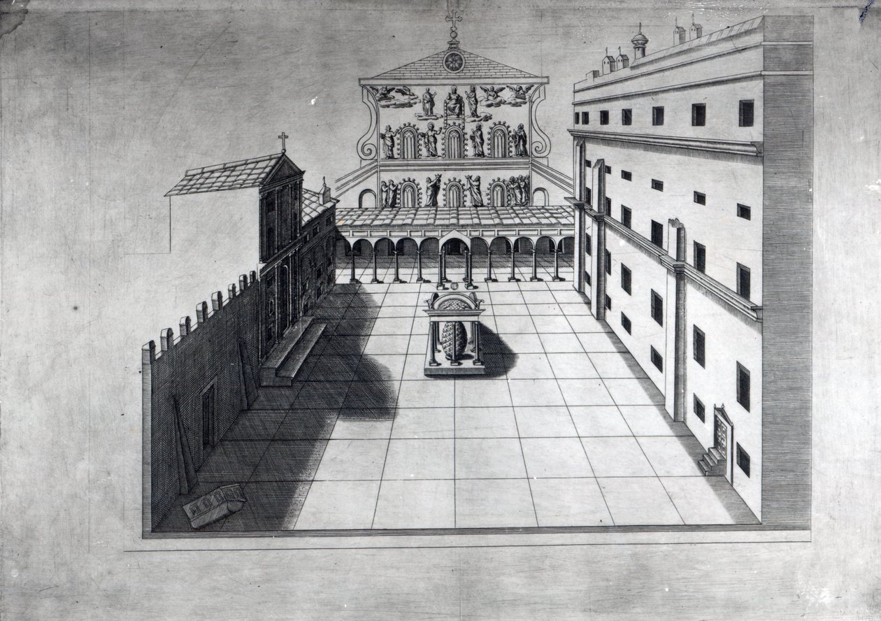 Il cortile del Belvedere nella vecchia San Pietro a Roma da Giovanni-Battista Piranesi